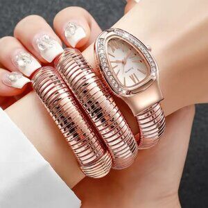 Serpenti Rose Gold Wrap Timepiece Watch